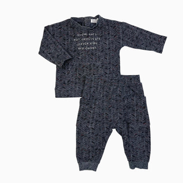 Ensemble gris à chevrons 'Snow days' 9M