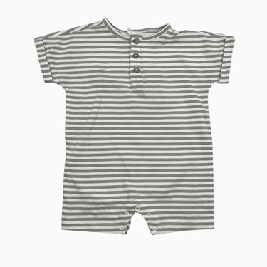 Barboteuse à rayures sauge 12-18M
