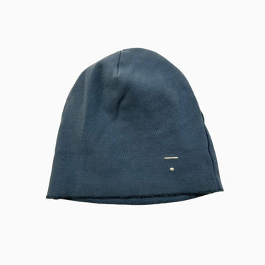 Tuque bleu en coton bio avec logo brodé 1-4Y