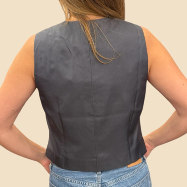 Veston 'gilet twill vest' anthracite en soie pour femmes M