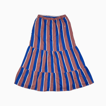Jupe maxi à rayures bleues et noisette 8-9Y