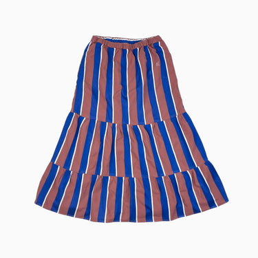 Jupe maxi à rayures bleues et noisette 8-9Y