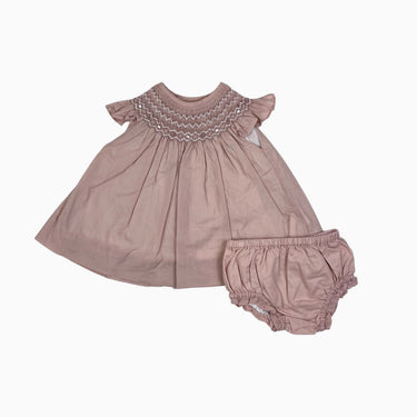 Robe avec bloomer rose avec smock 0-3M