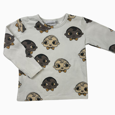 Pull blanc 'poupons' 116-122CM 6-7Y