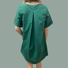 Load image into Gallery viewer, Robe verte en coton avec poches pour femmes 4US
