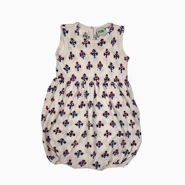 Barboteuse crème fleurie 12M
