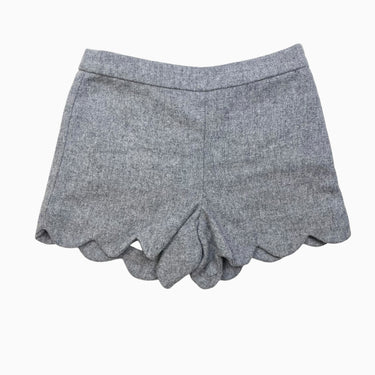 Short gris festonné en laine et poly 18M