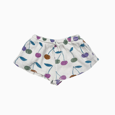 Short 'cerises' en coton gaufré 1.5Y