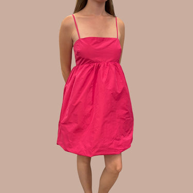 Robe ballon fushia 'Elio' en poly satiné pour femmes S