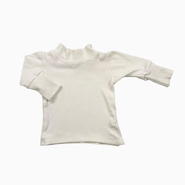 Pull à col montant blanc cassé côtelé 6-18M