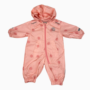 Combi à capuchon de pluie rose 'soleils' 3-6M