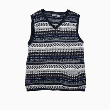 Pull débardeur à motifs en tricot de coton et laine 6Y