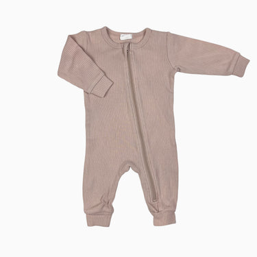 Pyjama rose en coton bio et modal côtelé 3M