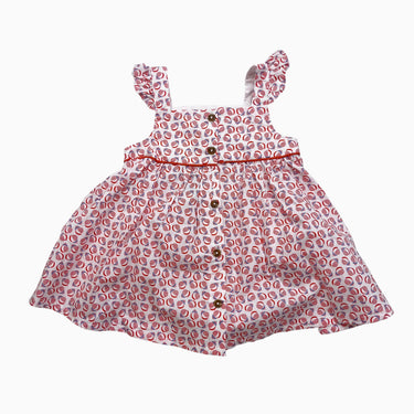 Robe à motifs rouges et bloomer 6M