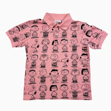 Polo rose corail 'Peanuts' en coton piqué 10Y