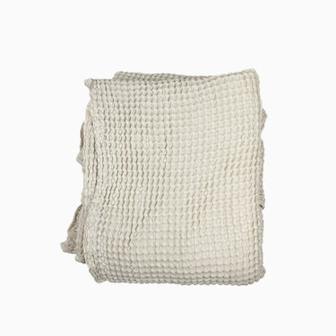 Couverture vanille en coton gaufré 120x200c,