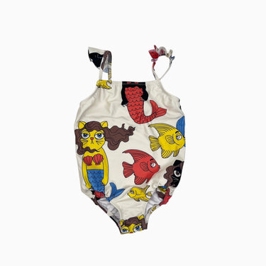 Maillot vanille 'chats sirènes' 92-98CM 2-3Y