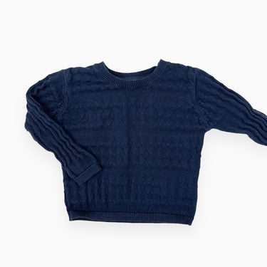 Pull bleu marine en tricot de coton 9M
