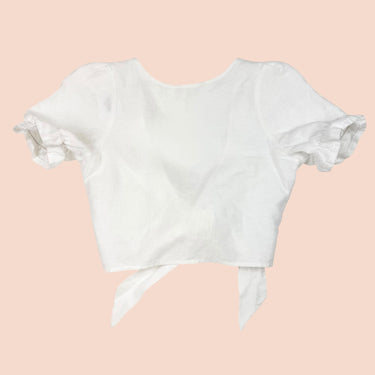 Haut blanc en lin pour femmes S