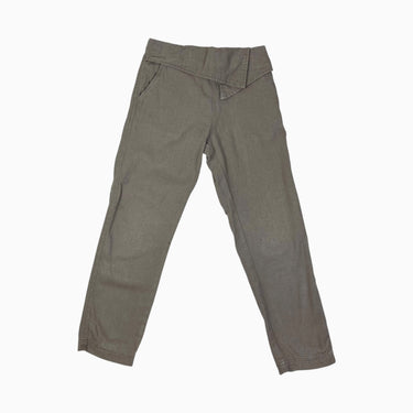 Pantalon 'asymétrie' taupe en lin et viscose 4-5Y