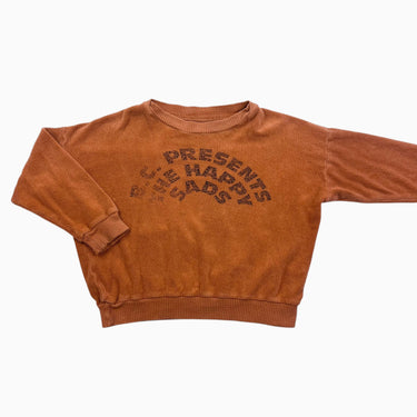 Pull orange en ratine de coton 4-5Y
