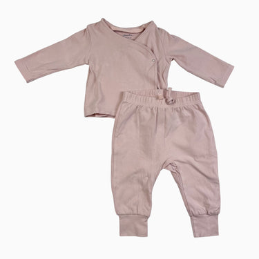 Ensemble rose kimono en coton bio et spandex 3-6M