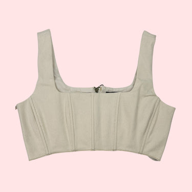 Haut cropped en jeans vanille pour femmes M