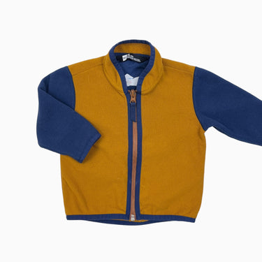 Veste ocre et marine en polar (fait grand) 6M
