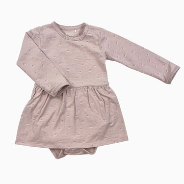 Robe avec cache-couche intégré rose pale 'cerises' 12M