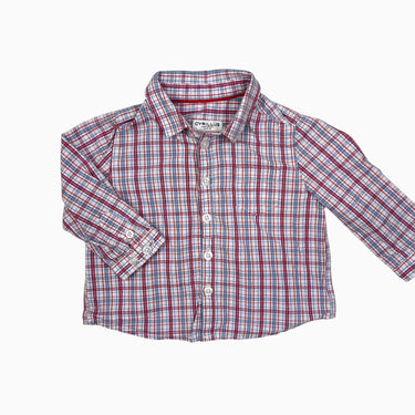 Chemise carreautée rouge bleu 6M