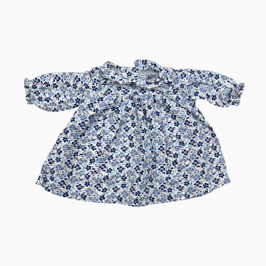 Robe à col claudine fleurs bleues 1M