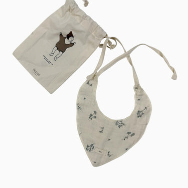 Bavoir bandana vanille fleuri 0-6M