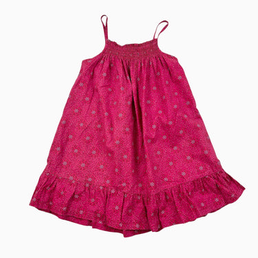 Robe fushia fleurie avec smock 6Y