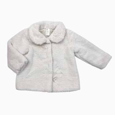 Manteau en peluche blanche 12-18M