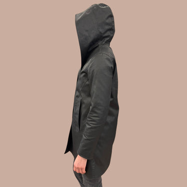 Manteau de pluie noir en coton ciré pour femme XXXS fit XS