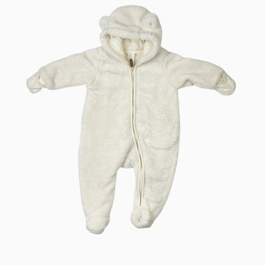 Combi blanche en peluche 4-6M