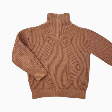 Pull demi-zip ginger en tricot de coton et acrylique 7Y