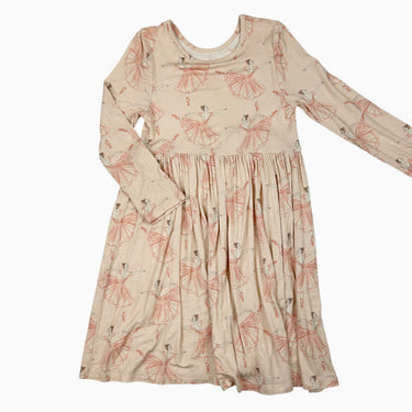 Robe rose 'danseuses' en bambou et spandex 5Y