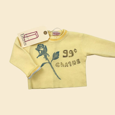 Tricot vintage jaune/bleu 99 cents 6-9M