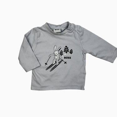 Chandail bleu 'lapin skieur' 6M