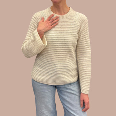 Pull vanille en lainage doux pour femmes M