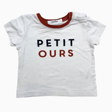 T-shirt blanc 'PETIT OURS' 12M