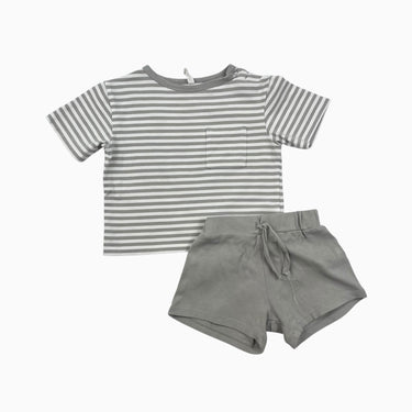 Ensemble t-shirt et short sauge 12-18M
