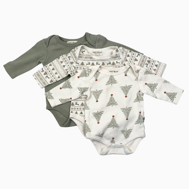 Trio de cache-couches en coton bio à imprimé festif 0-3M