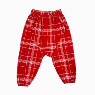 Pantalon rouge carreauté 'baggy' 6Y
