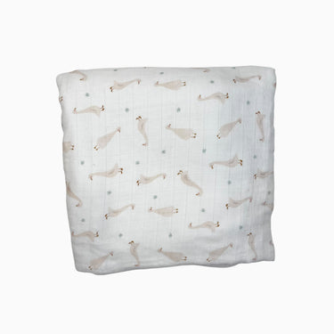 Couverture 'couette' imprimé oie en rayonne de bambou et bambou 120X120