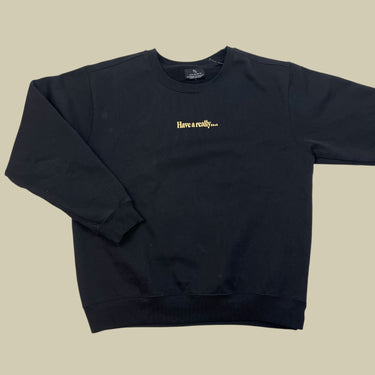 Pull noir 'Have a really...' en coton et poly pour femmes L