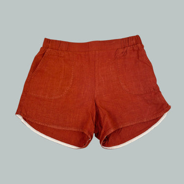 Short rouille en lin et viscose pour femmes XS