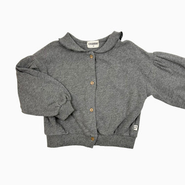 Veste à col en tricot gris 4Y