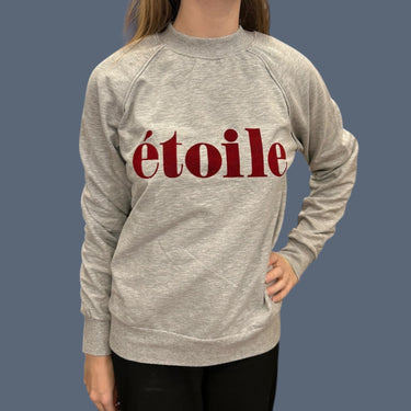 Pull gris 'étoile' en coton et poly pour femmes S